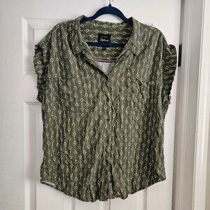 Jachs Girlfriend XXL - Green Pattern Sleeveless‎ Shirt